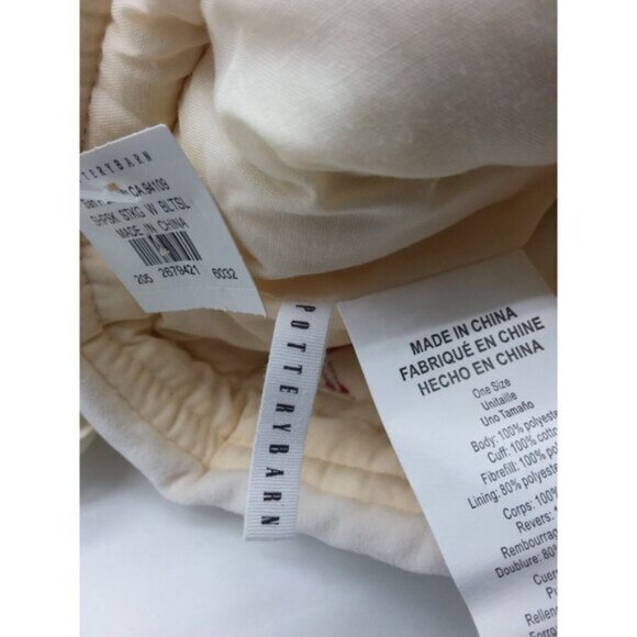 Pottery Barn Kris Faux Sheepskin with Bells Christmas Holiday Stocking Cream - Picture 5 of 10